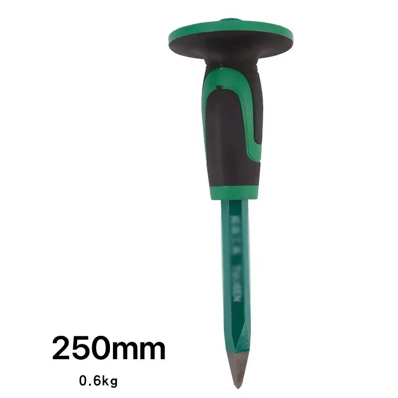 Stone chisel 250/300 long steel chisel chopper with rubber sleeve flat head flat chisel masonry chisel
