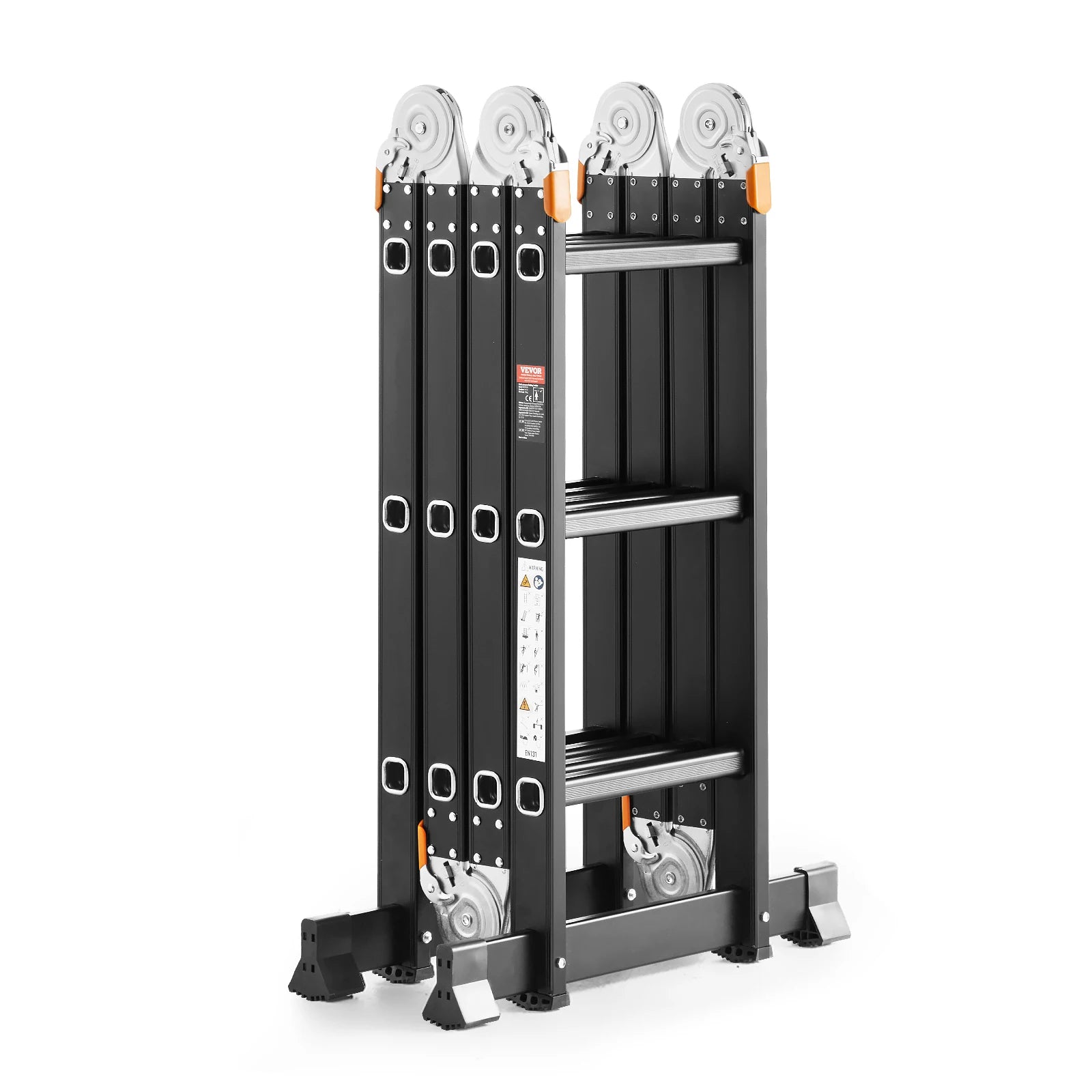 Multi-Purpose Folding Ladder 7-in-1 Tall Step Ladder A Frame Adjustable Telescoping for Household Outdoor Work