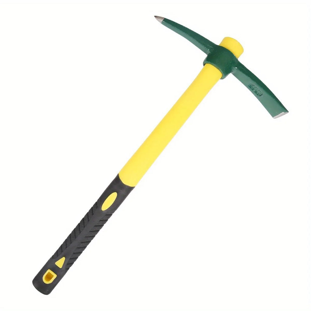 1pc, Forged Weeding Garden Pick Axe With Fiberglass Handle For Loosening Soil, Gardening, Camping Or Prospecting