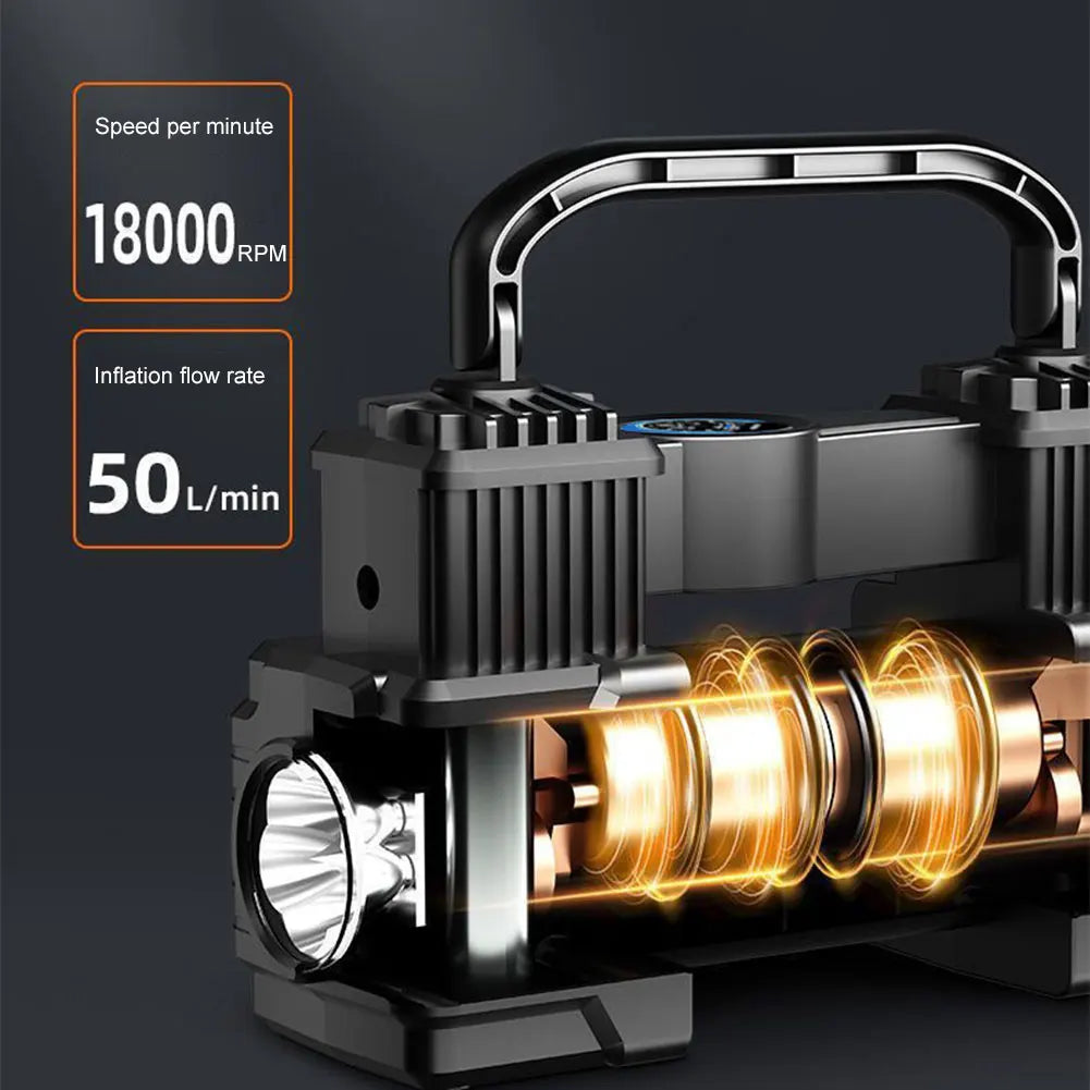12V Car Tire Inflator with Digital Display & LED