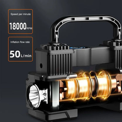 12V Car Tire Inflator with Digital Display & LED