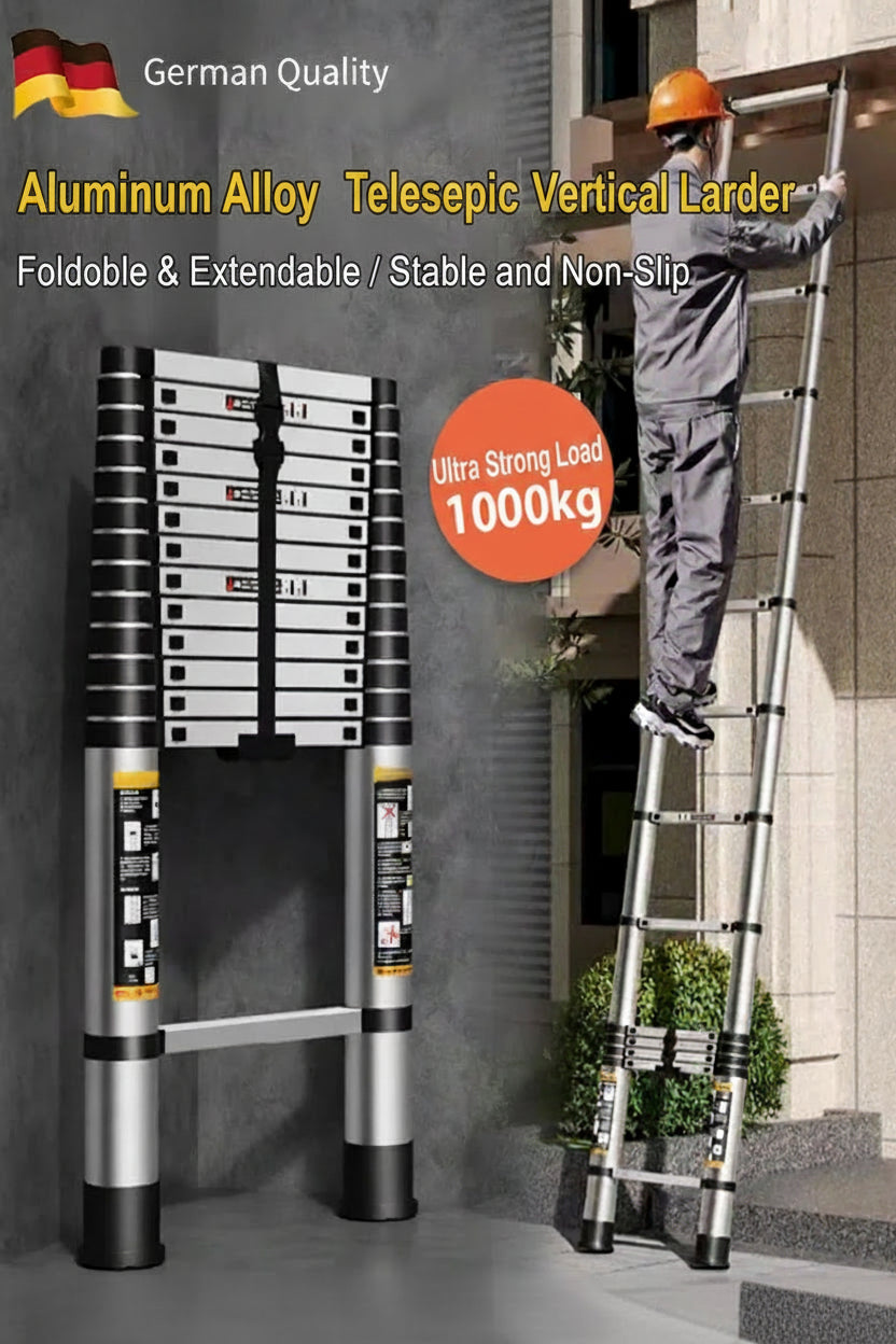 1.9-3.5M Stainless Steel Telescopic Folding Ladder
