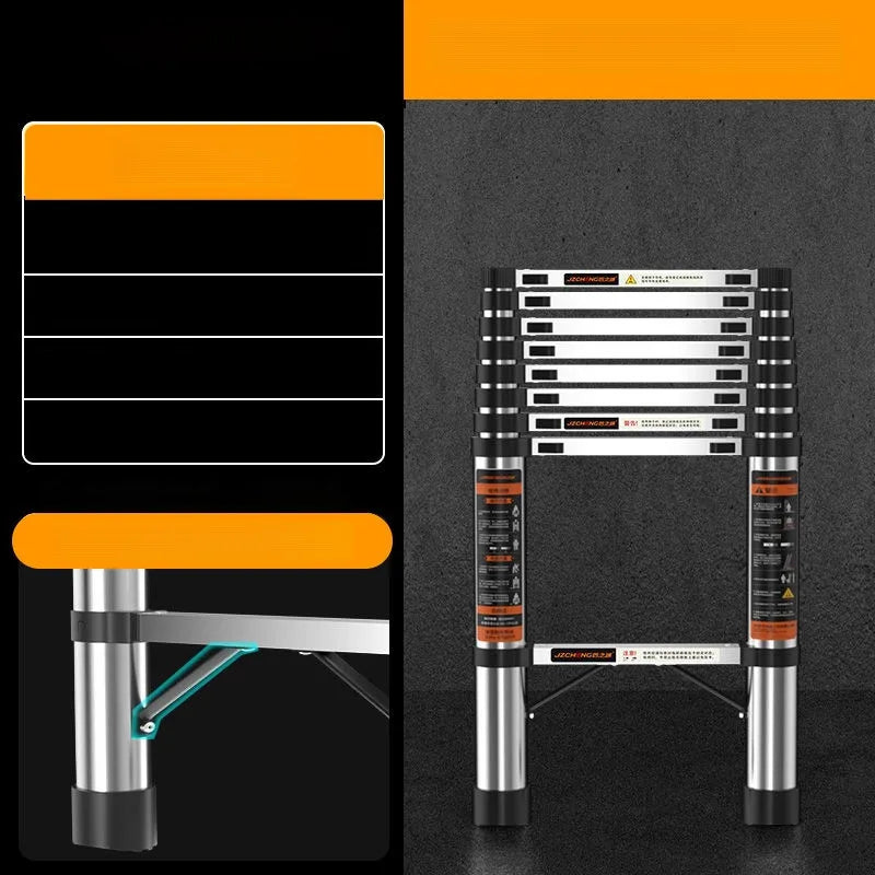 1.9-3.5M Stainless Steel Telescopic Folding Ladder