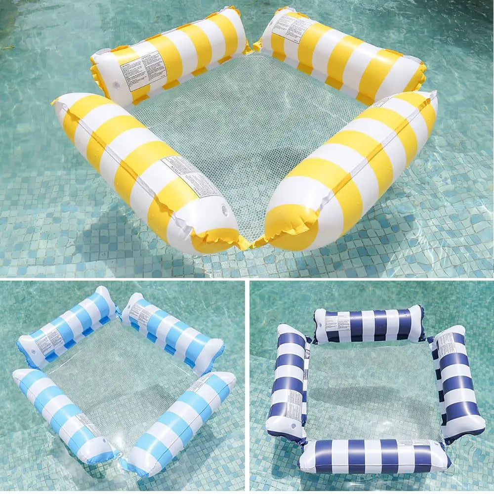 Kid Adult Inflatable Pool Floats Hammock  with Arm Water Pool Rafts Bed Floating Bed Lounge Chair for Swimming Beach Sea