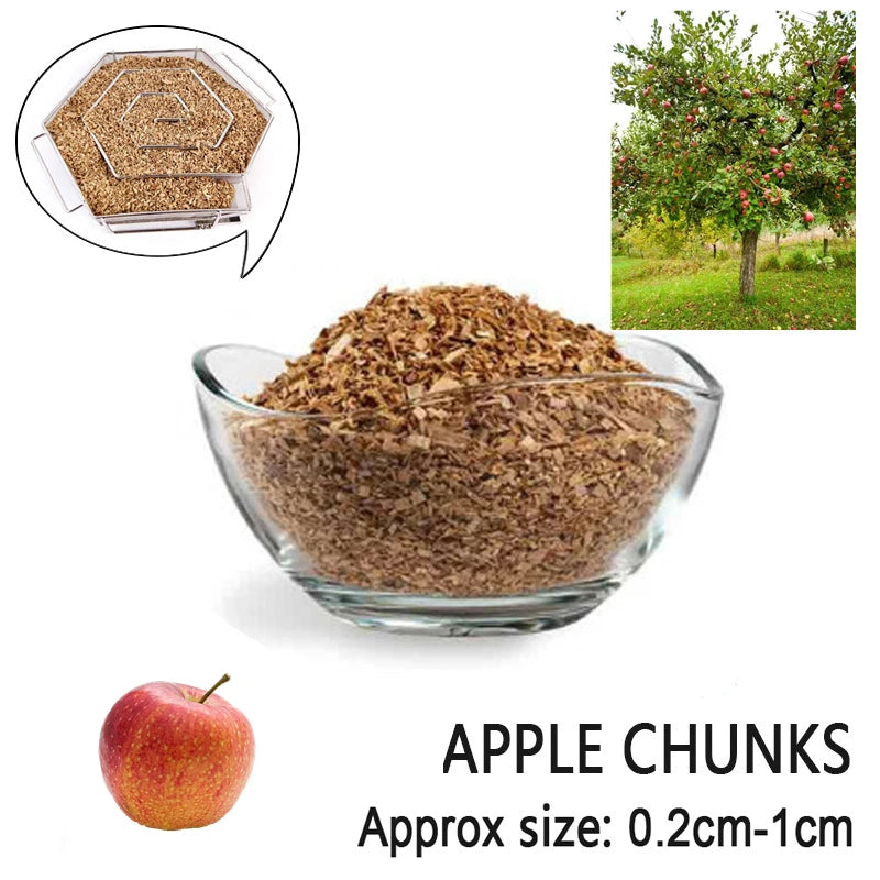 125g/bag BBQ Smoking Wood Chips Apple Cherry Oak Pecan Flavors for Outdoor Smoker Fumigation Box Bacon Smoked Grill Accessories