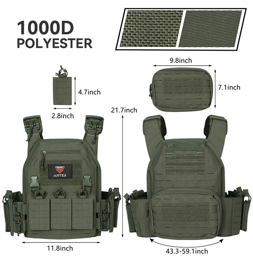 Ranger Green Plate Carrier Vest - Quick Release Molle