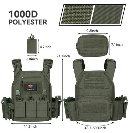 Ranger Green Plate Carrier Vest - Quick Release Molle