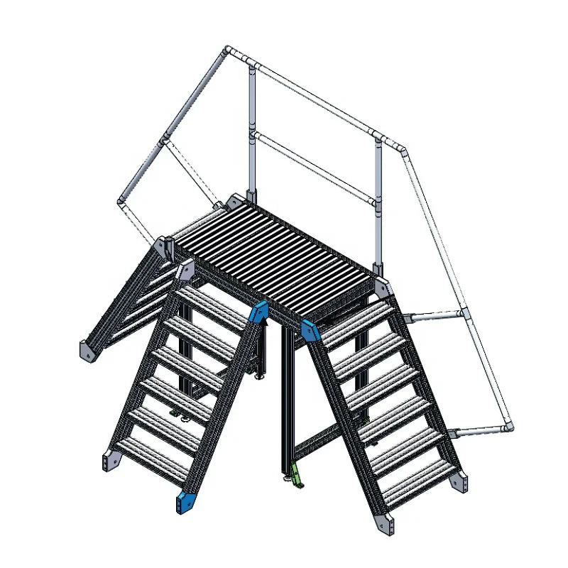 Industrial Machine Step Walkway Assembly Folding Ladders Stairs Platform 3 Step Aluminium Ladder For Sale