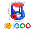 Inflatable Basketball Hoop Pool Floats Toy Set Floating Cross Ring Toss Toys for Kids Adults Swimming Pool Floating Toy Game Set