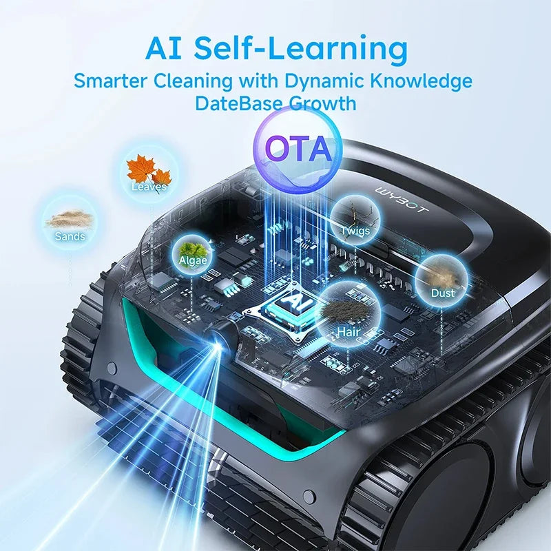 Robot Pool Cleaner Cordless WYBOT C2 Vision Osprey900 Vision Dual-layer Filtration Visual 80°  Running Time 180mins APP Control