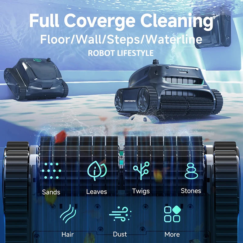 Cleaner Pool Robot Cordless WYBOT S2 for Large Swimming Pools Wall Climbing Function Pool Vacuum Cleaner APP Control
