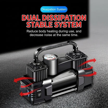 Mini 12V Car Air Compressor 150 PSI Dual Cylinder
