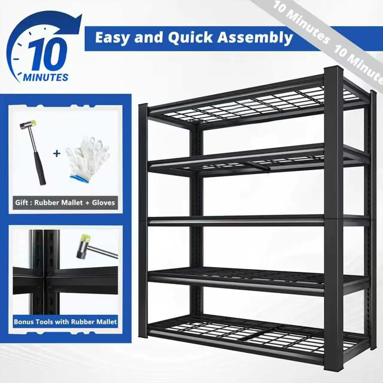 72" Commercial Metal Shelving - Double Column Rack