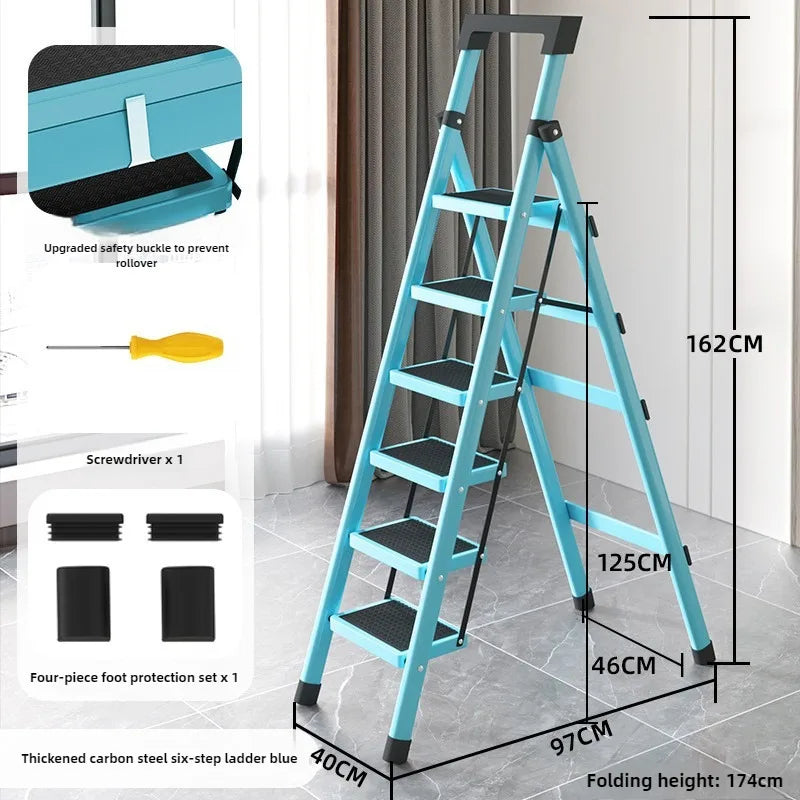 Home ladder stool folding zigzag ladder anti slip pedal ladder indoor and outdoor multifunctional portable ladder