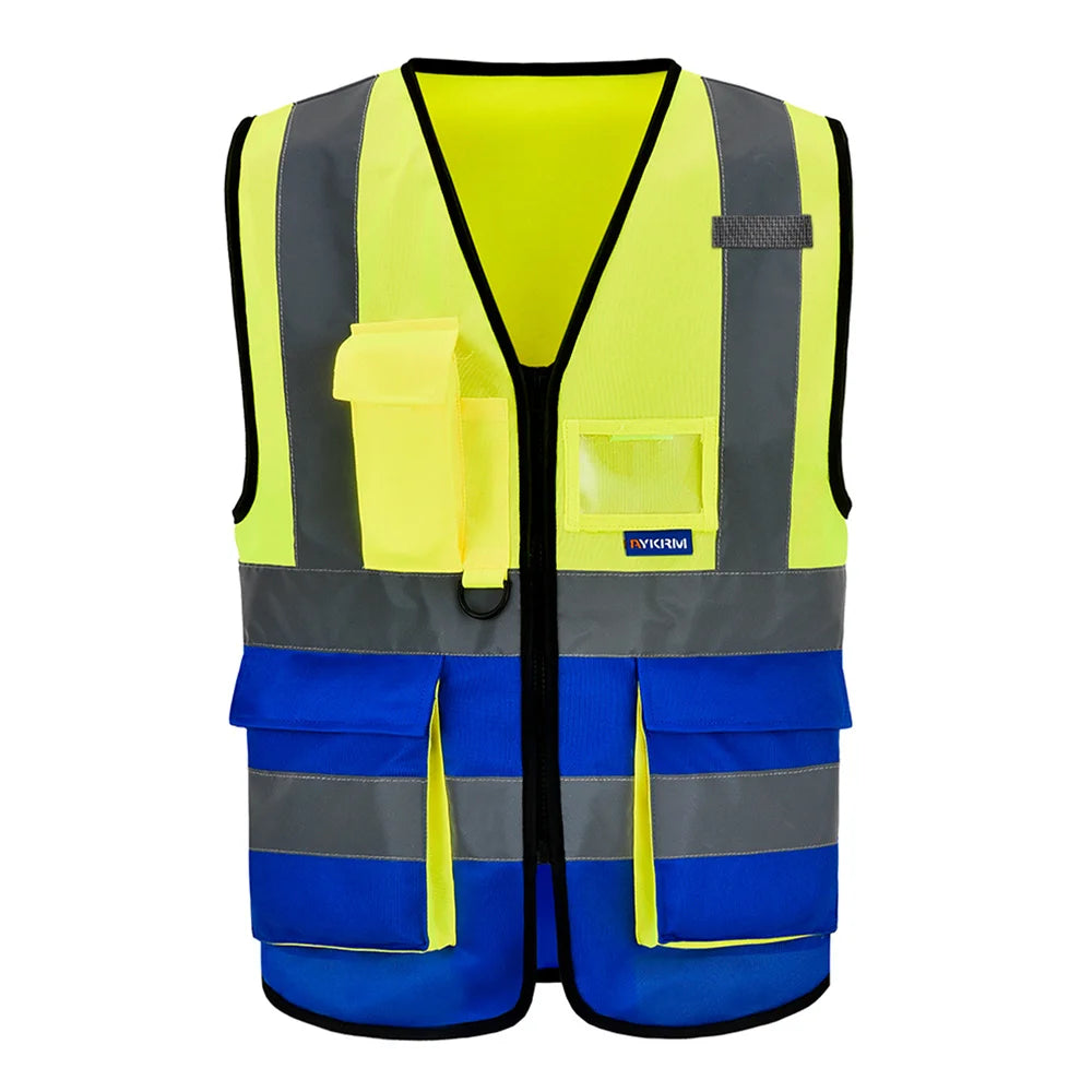 Hi-Vis Reflective Vest with Zip Pocket - Custom Logo