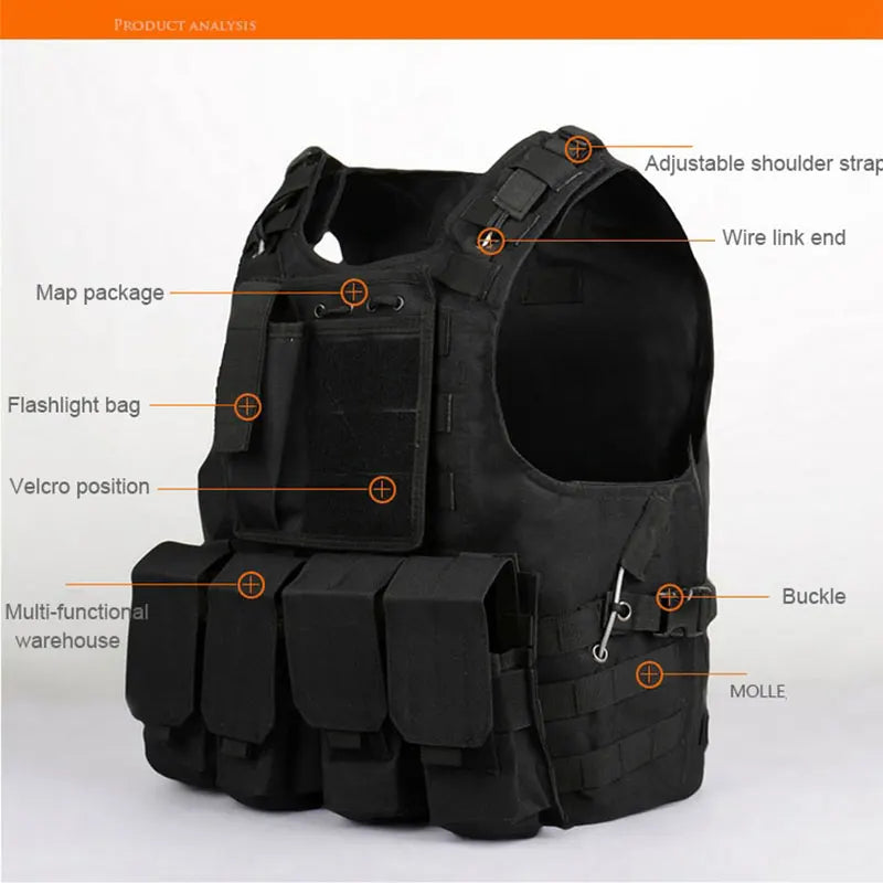Camouflage Tactical Assault Vest - CS & Airsoft