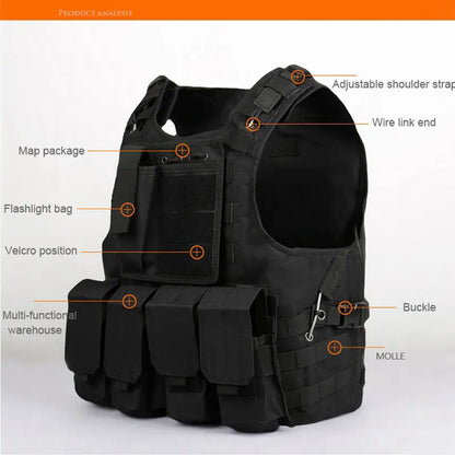 Camouflage Tactical Assault Vest - CS & Airsoft