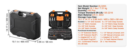 450-Piece Mechanics Tool & Socket Set SAE/Metric