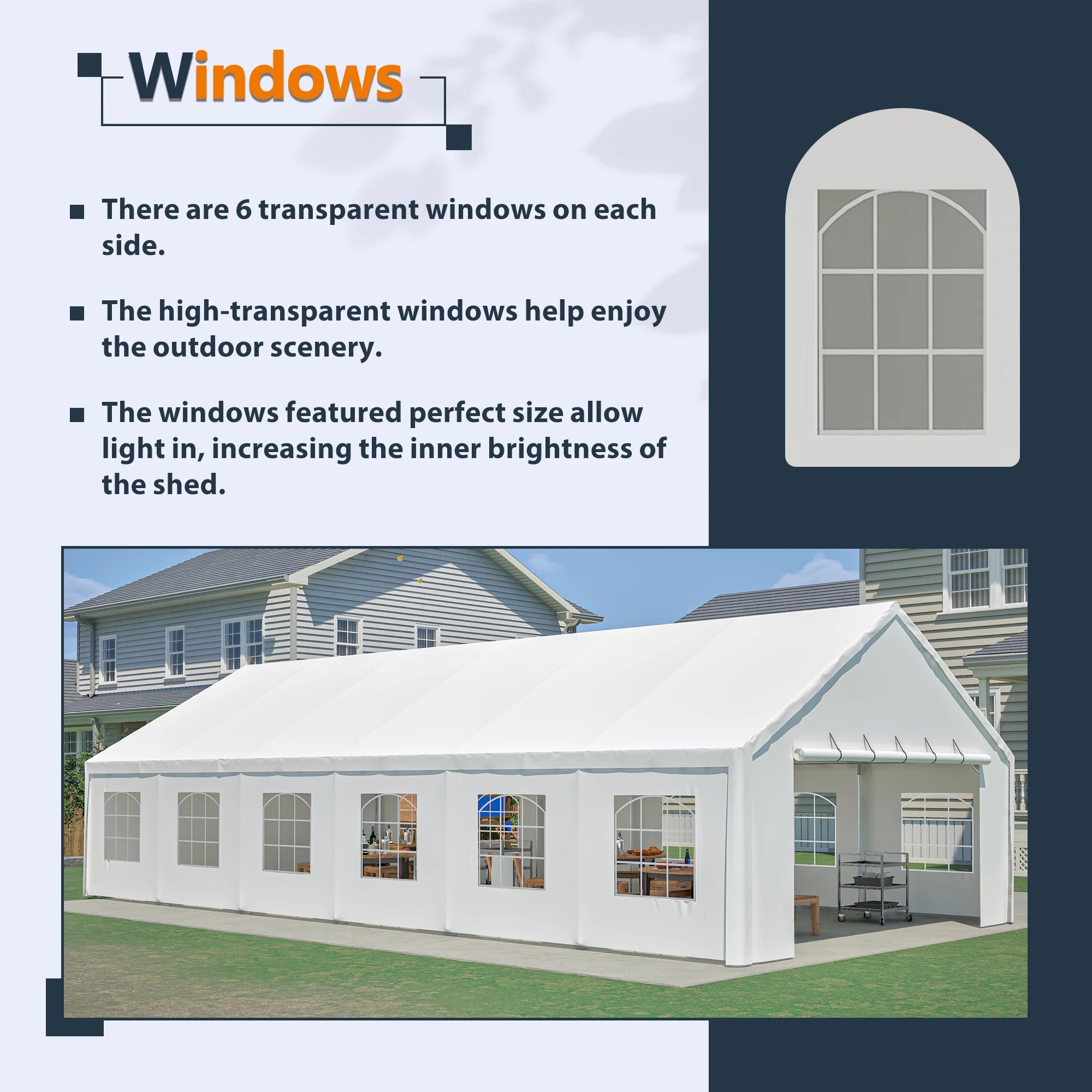 20x40FT Heavy Duty Party Tent, Large Commercial Canopy with Removable Sidewalls & 3 Carry Bags for Weddings, Events, and Outdoor