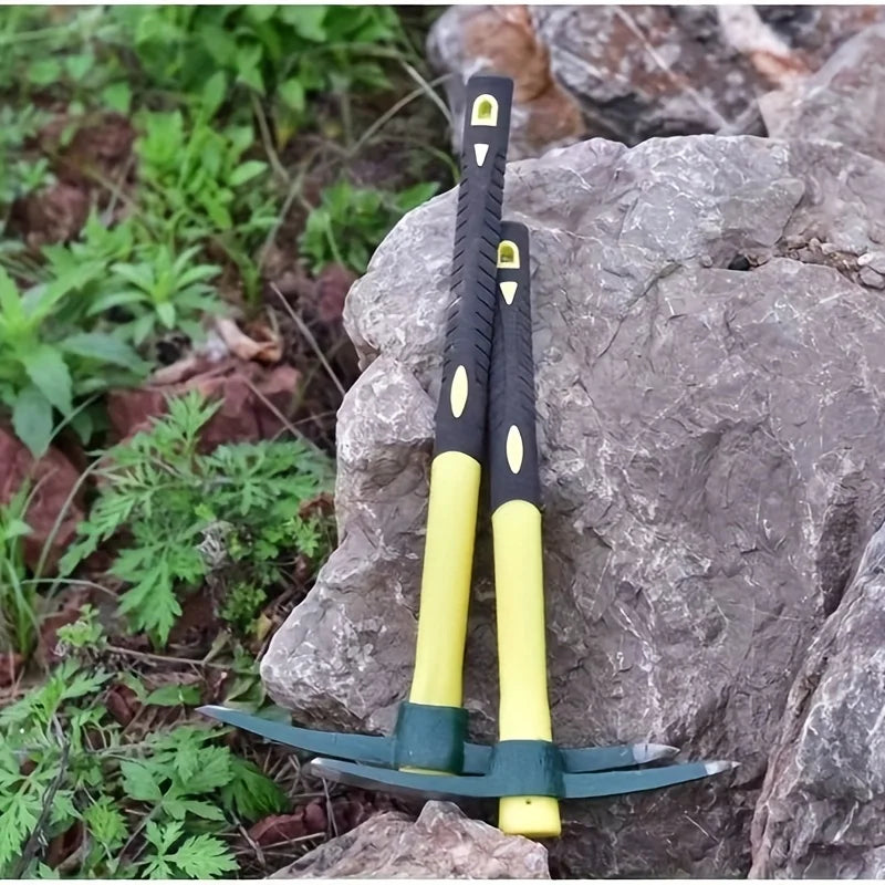 Versatile 2-in-1 Garden Pickaxe with Fiber Handle -  for Planting Flowers & Vegetables,Outdoor Camping Adventures, Cross Pickaxe