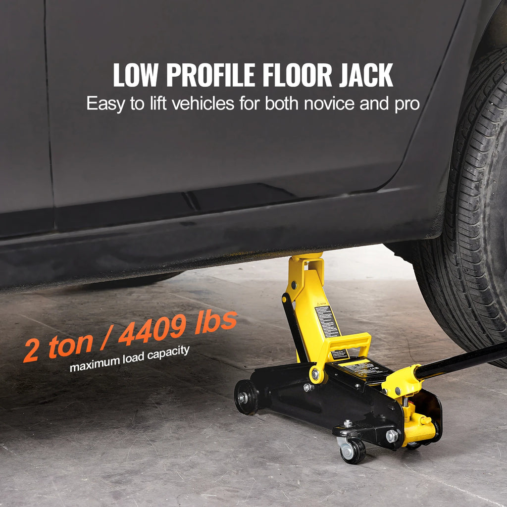 Low Profile Floor Jack 2 Ton Heavy Duty Iron Hydraulic Racing Floor Jack Hydraulic Jack Single Piston Quick Lift Pump