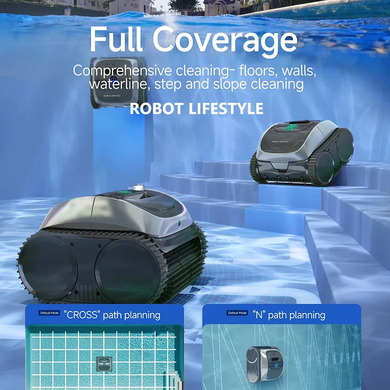 Cordless Robot Swimming Pool Vacuum Cleaner WYBOT C1 OS800 APP Control Ultra Stronger Suction 4600mAh 120mins Running Time