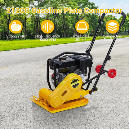 Plate Compactor 7HP 212cc Gas - 4200 lbs Force