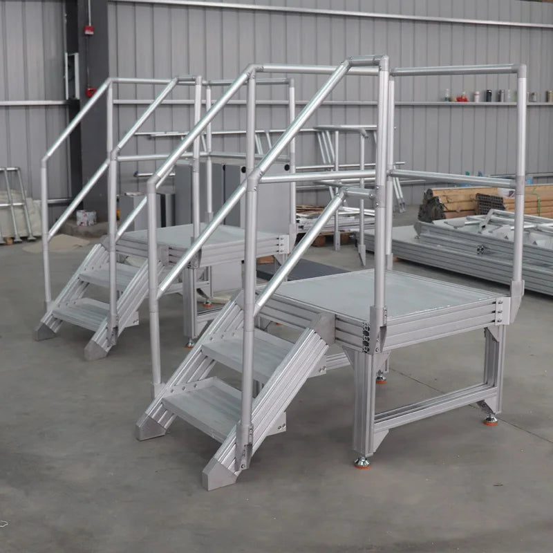 Industrial Machine Step Walkway Assembly Folding Ladders Stairs Platform 3 Step Aluminium Ladder For Sale
