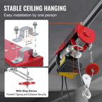 440lbs Wireless Electric Lifting Hoist with 40ft Single/20ft Double Slings Lifting Height Lift Hoist for Garage