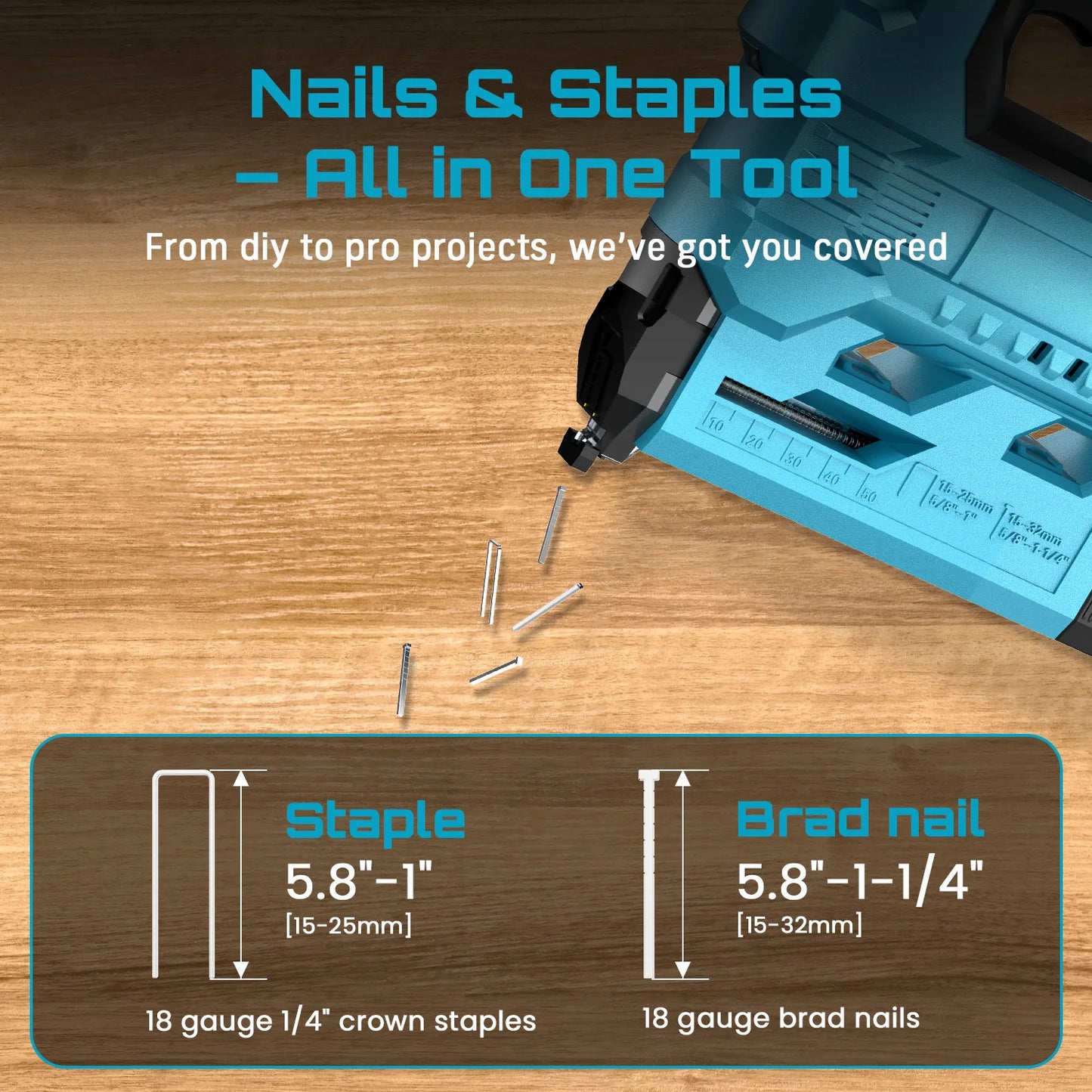18GA Cordless Brad Nailer with 2 Batteries & 1000 Nails