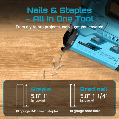 18GA Cordless Brad Nailer with 2 Batteries & 1000 Nails