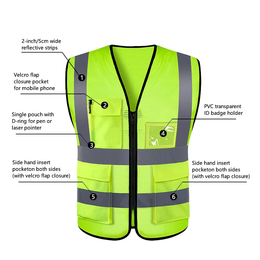 Adjustable Hi-Vis Security Vest - Night Sports