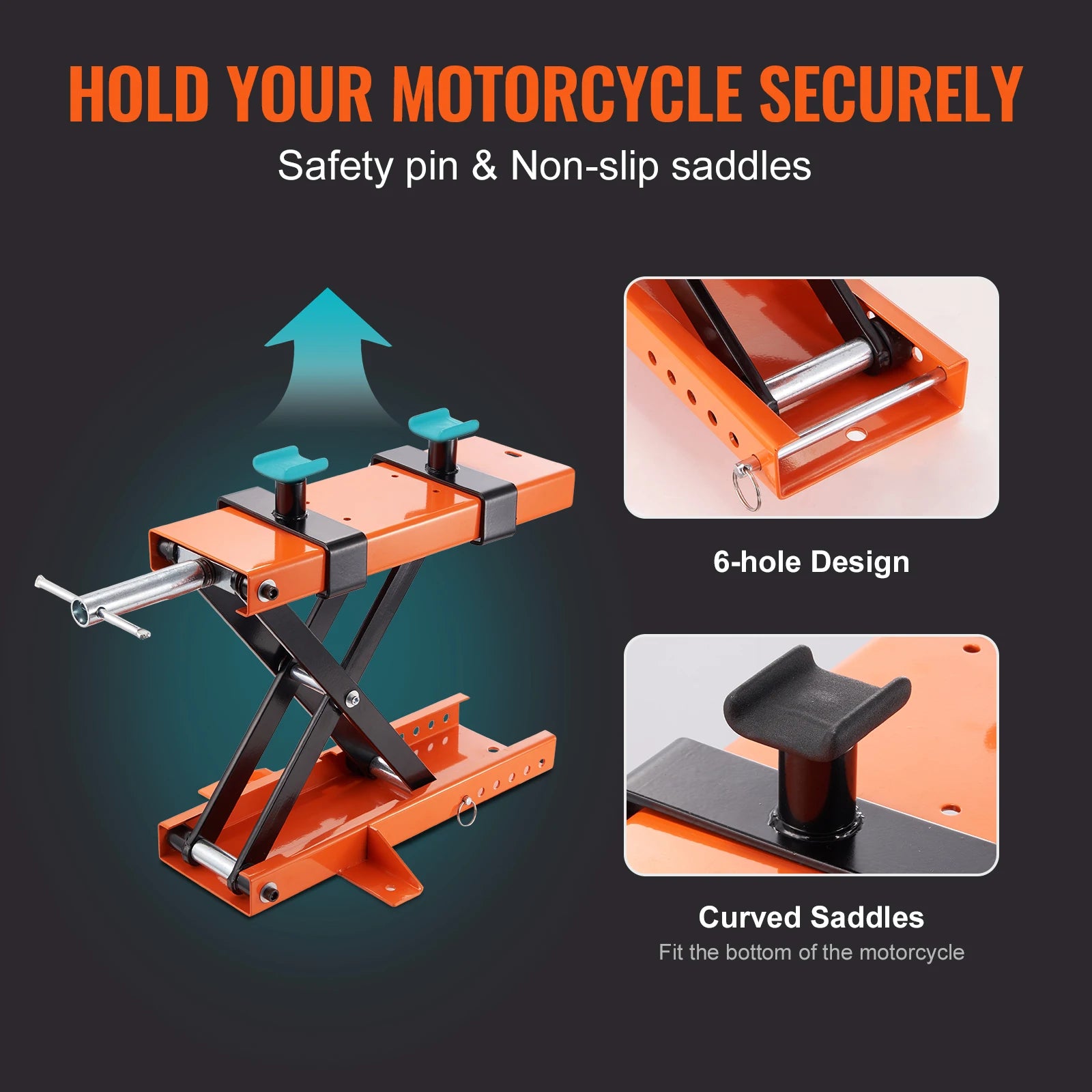 Motorcycle Lift 1100 LBS Motorcycle Scissor Lift Jack with Safety Pin Steel Motorcycle Jack Hoist Stand for Motorbike