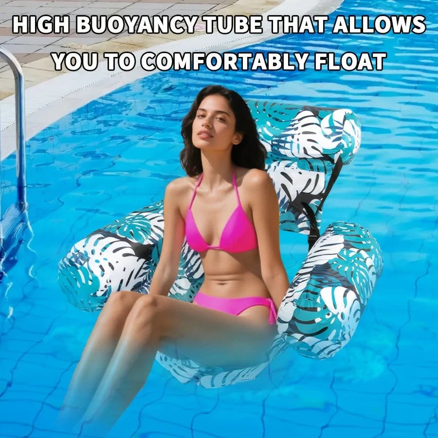 Inflatable Floating Lounger for Adult,Portable Pool Float Chair,Foldable Recliner for Swimming Pool,Lake,Beach Summer Relaxation