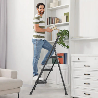 2/3-Step Folding Ladder Stool 800 lbs - Anti-Slip