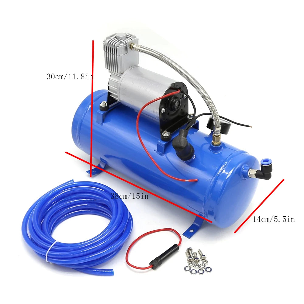 12V 150 PSI Train Horn Air Compressor Kit, 6L Tank