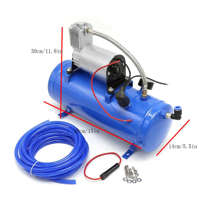 12V 150 PSI Train Horn Air Compressor Kit, 6L Tank