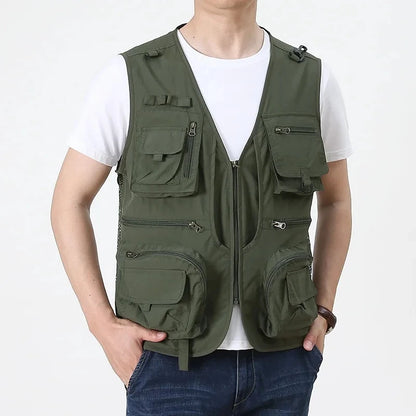 Men's Tactical Photographer Vest - Multi-Pocket Mesh