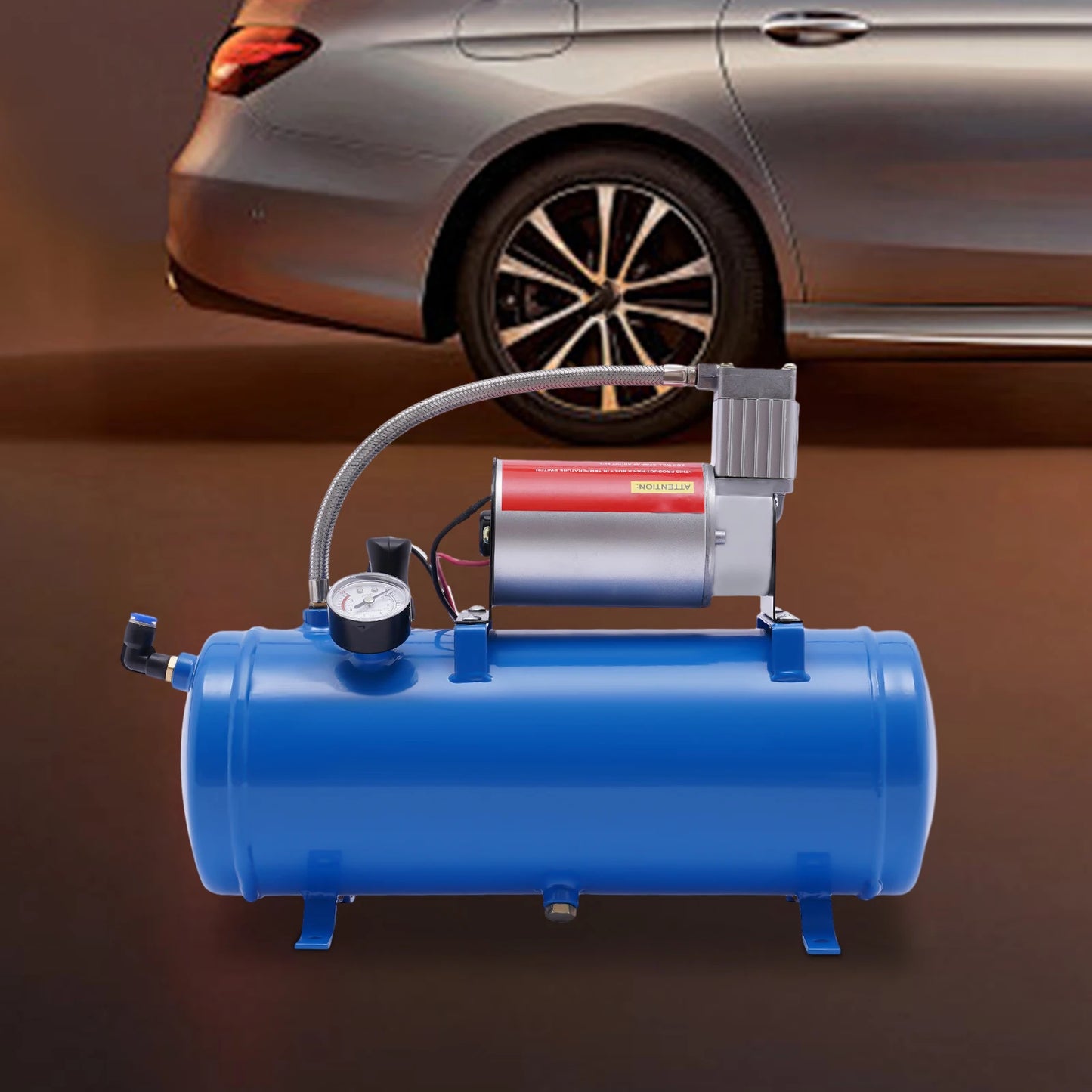 12V 150 PSI Train Horn Air Compressor Kit, 6L Tank