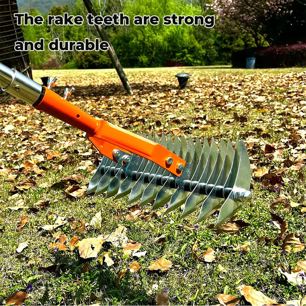 Thatch Rake for Lawn Care Detachable Dethatching Rake Garden Leaf Rake Soil Cultivator Lawn Aerator Tool with Adjustable Handle