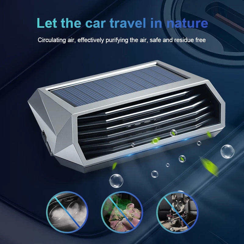 1pc, Solar purifier, automatic operation, air purifier with vibration sensor, can significantly improve the air inside the car i