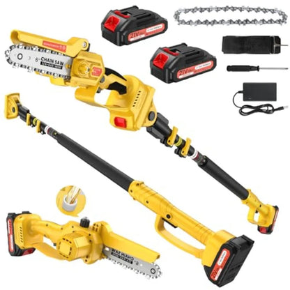 Cordless Pole Saw 6" Mini Chainsaw with Extension