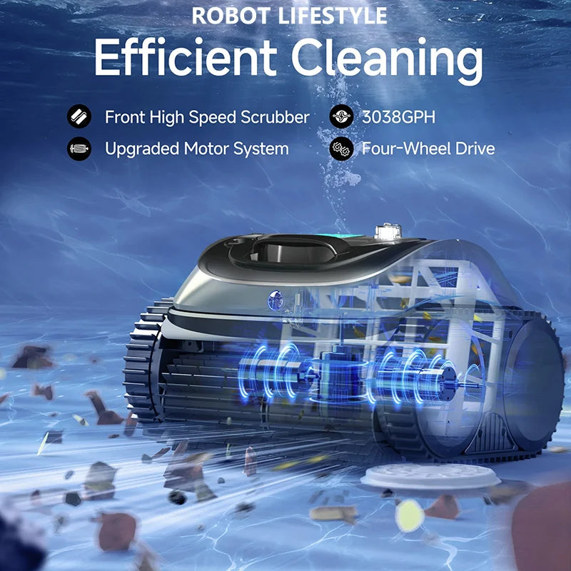 Cordless Robot Swimming Pool Vacuum Cleaner WYBOT C1 OS800 APP Control Ultra Stronger Suction 4600mAh 120mins Running Time