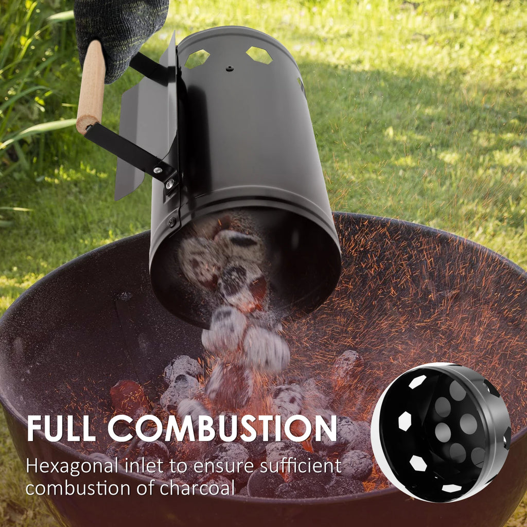 Charcoal Chimney Starter Fast Point Charcoal Ignition Barrels Carbon Barbecue Tools With Handle Charcoal Chimney for Outdoor