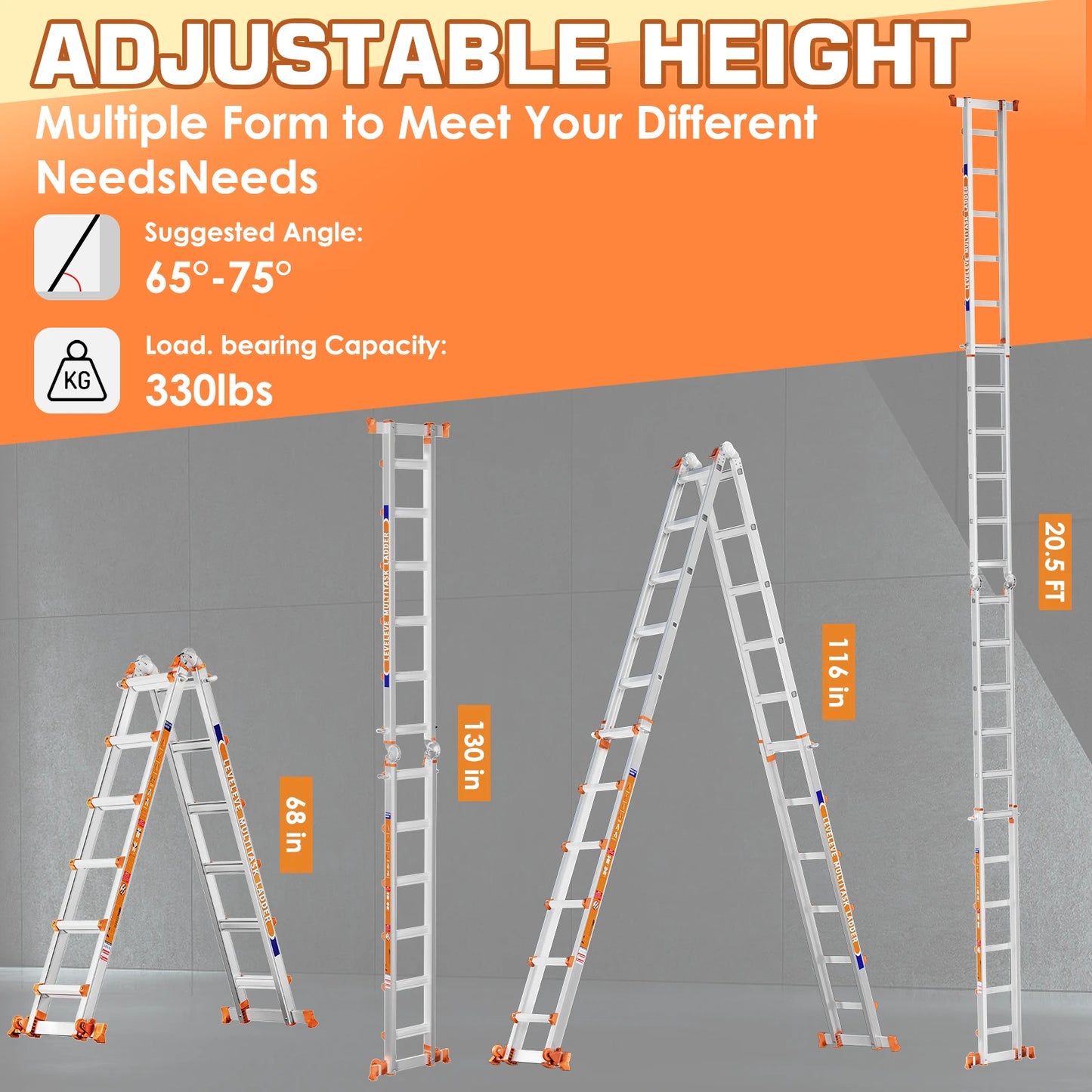22 ft Multi-Position Ladder with Stabilizer & Wheels