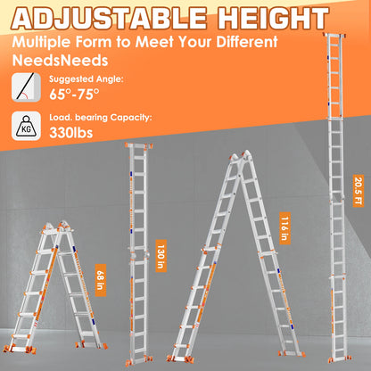 22 ft Multi-Position Ladder with Stabilizer & Wheels