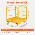 1200lbs Forklift Safety Cage Folding Security Platform with Lockable Swivel Wheels Holds 1 to 2 Adults for Aerial Work