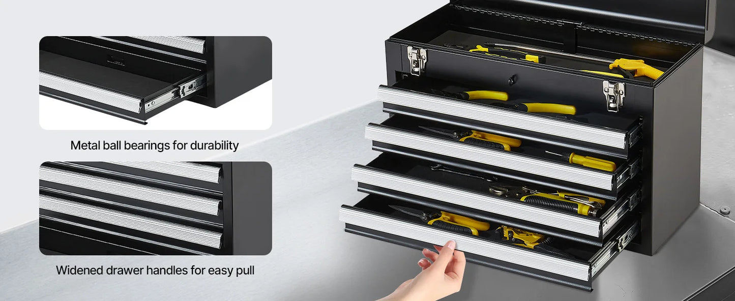 20.5" Metal Tool Box with 4 Locking Drawers