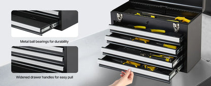 20.5" Metal Tool Box with 4 Locking Drawers