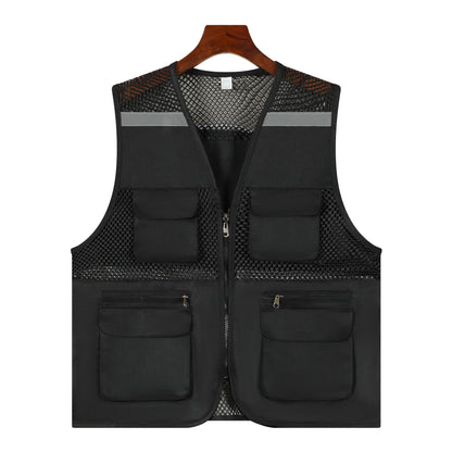 Thin Mesh Multi-Pocket Vest - Camping & Fishing